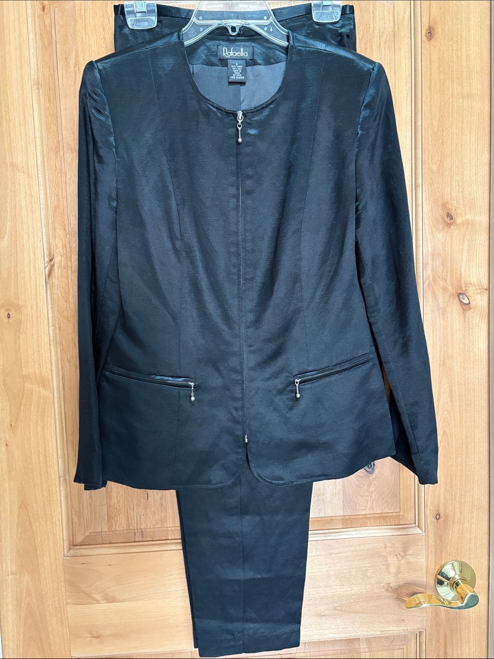 Rafaella Black Linen-Silk Blend Blouse